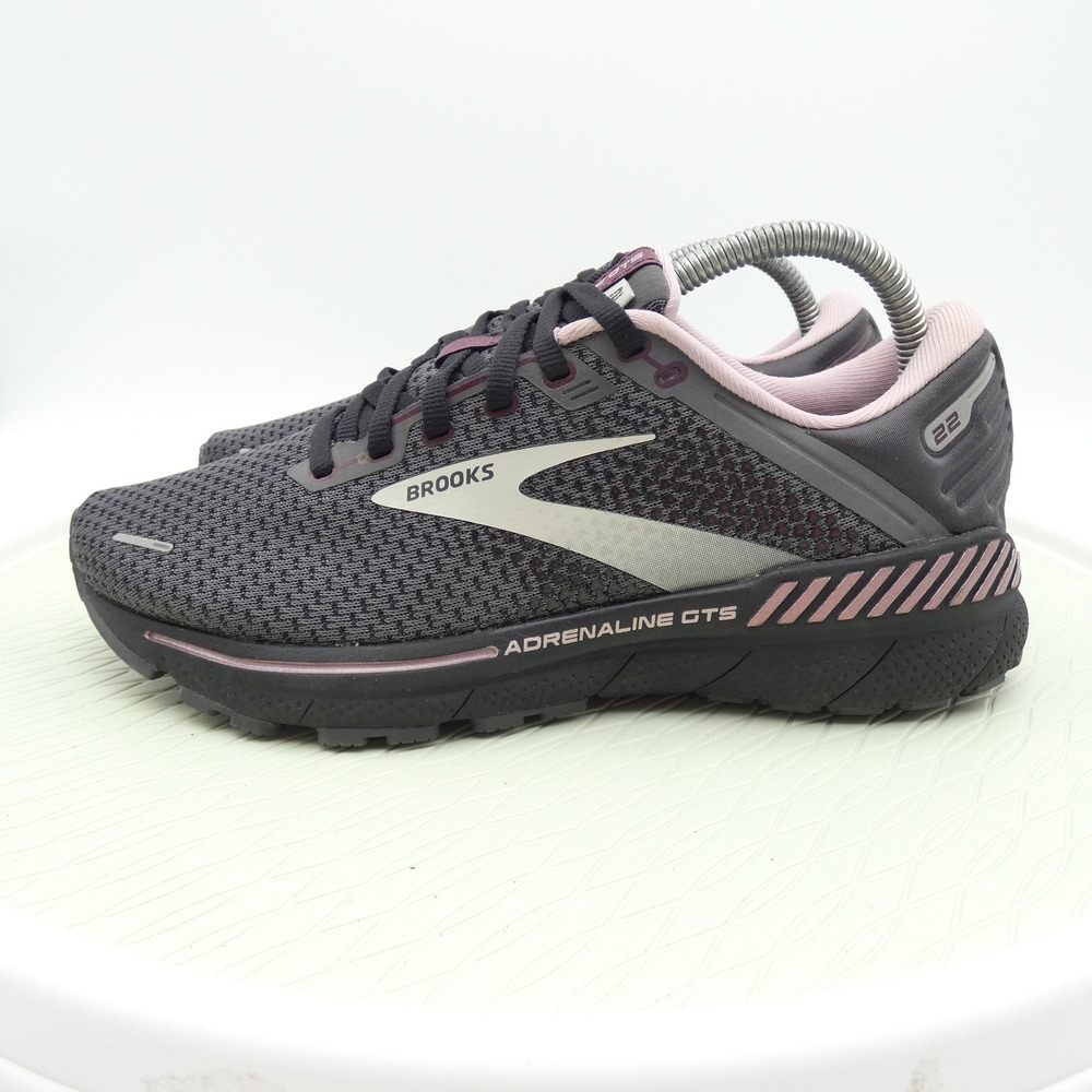 Brooks Adrenaline GTS 22 Womens Shoes Grey Pink 1203531D015 Wide D Size 9 - Picture 3 of 10